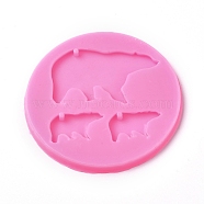 Pendant Silicone Molds, Resin Casting Molds, For UV Resin, Epoxy Resin Jewelry Making, White Bear, Pink, 99x6mm, Inner Diameter: 41x72mm and 21x34mm(DIY-WH0152-61)