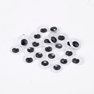 Black & White Wiggle Googly Eyes Cabochons DIY Scrapbooking Crafts Toy Accessories, Black, 9x3mm(KY-S002-9mm)