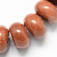 Synthetic Goldstone Beads Strands, Rondelle, Chocolate, 8x5mm, Hole: 1mm, about 60~65pcs/strand, 15.7 inch(G-S105-8mm-10)