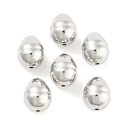 CCB Plastic Beads, Egg, Platinum, 12x10mm, Hole: 1.2mm, about 724pcs/500g(CCB-S164-36P)