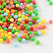 Round Acrylic Beads, Undrilled/No Hole Beads, Mixed Color, 4mm(X-SACR-R889-12)