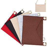 WADORN 5Pcs 5 Colors Felt Bags Organizer Insert, Mini Envelope Handbag Shaper Premium Felt, with Iron Grommets, Mixed Color, 15x12.3x0.55cm, Hole: 10mm, 1pc/color(PURS-WR0006-86)
