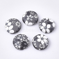 Imitation Leather Cabochons, with Aluminum Bottom, Flat Round, Platinum, Colorful, 15x5mm(X-WOVE-S118-17A)