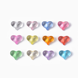 Transparent Acrylic Beads, Heart, Mixed Color, 17.5x22x10mm, Hole: 1.4mm, about 260pcs/500g(MACR-S373-70-B)