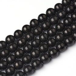 Natural Shungite Beads Strands, Round, 6~6.5mm, Hole: 0.8mm, about 62pcs/Strand, 15.55 inch(39.5cm)(G-I271-C03-6mm)