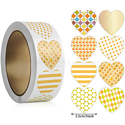 500 Paste  Paper Self-Adhesive Heart Stickers, Wheat, 57x28mm, 500pcs/roll(AJEW-S085-02D)