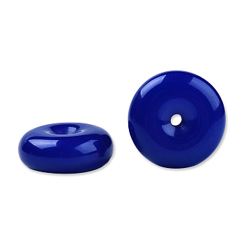 Opaque Resin Beads, Flat Round/Disc Pi, Medium Blue, 25x10mm, Hole: 2.6~2.8mm