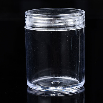 Column Polystyrene Bead Storage Container, for Jewelry Beads Small Accessories, Clear, 5x4cm, Inner Diameter: 3.35cm