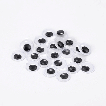 Black & White Wiggle Googly Eyes Cabochons DIY Scrapbooking Crafts Toy Accessories, Black, 9x3mm