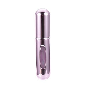 Portable Mini Spray Bottles, Aluminum Atomizer Shell, Plastic Inner Container, Refillable Atomizer Perfume Bottle, for Traveling, Column, Plum, 80.8x17mm, Capacity: 5ml(0.17 fl. oz)