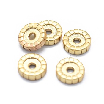 Brass Spacer Beads, Long-Lasting Plated, Flat Round, Golden, 8.5x2.5mm, Hole: 2mm