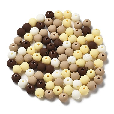 Coconut Brown Round Acrylic Beads