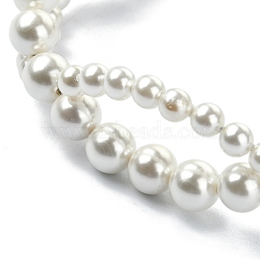 Infinity Shape Shell Pearl Beaded Bracelets(BJEW-TA00446)-3