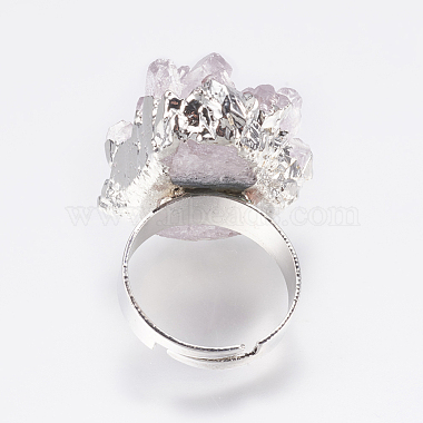 Adjustable Druzy Crystal Finger Rings(RJEW-L082-01)-4