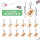 12Pcs 12 Style Wood Pendant Locking Stitch Markers(HJEW-AB00643)-2