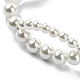 Infinity Shape Shell Pearl Beaded Bracelets(BJEW-TA00446)-3