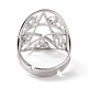 Star with Sailor's Knot & Corss & Yin Yang Adjustable Ring(RJEW-P037-02P)-3