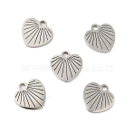 Non-Tarnish 201 Stainless Steel Pendants, Heart, Stainless Steel Color, 9.5x9.5x1mm, Hole: 1.4mm(STAS-E015-08P)