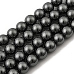 Non-magnetic Synthetic Hematite Beads Strands, Round, Grade AAA, Black, 6mm, Hole: 0.8mm, about 67pcs/strand, 16 inch(X-G-E133-4C)