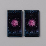 Halloween  Acrylic Pendants, Rectangle with Tarot Pattern, Colorful, 39x26.5x2mm, Hole: 1.8mm(OACR-CJC0006-08D)