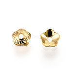 304 Stainless Steel Bead Caps, Flower, 5-Petal, Golden, 4x1.5mm, Hole: 1mm(X-STAS-Q194-24G)