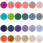120Pcs 24 Colors Round Food Grade Eco-Friendly Silicone Beads, Mixed Color, 9~12mm, Hole: 2mm, 5pcs/color(SIL-SP0001-04)