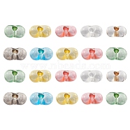 Czech Lampwork Beads/Gold Inlay Color, Bone Shape, Mixed Color, 6.5~7x4~4.5x3.2~3.5mm, Hole: 1.2mm(LAMP-YW0001-09)