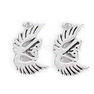Tibetan Style Alloy Pendants, Lead Free & Cadmium Free, Swan, Antique Silver, 21.5x14x1.5mm, Hole: 1.8mm, about 420pcs/500g(TIBE-S323-130AS-RS)