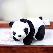 Cartoon PP Cotton Plush Simulation Soft Stuffed Animal Toy Panda Pendants Decorations, for Girls Boys Gift, White, 130mm(HJEW-K043-08)