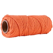 50M Round Cotton Cord, for Gift Wrapping, DIY Craft, Coral, 4mm, about 54.68 Yards(50m)/Roll(PW-WG22374-04)