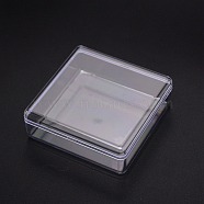 SUPERFINDINGS Square Plastic Bead Storage Containers, Clear, 8.5x8.5x3cm(CON-FH0001-44)