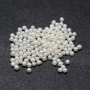 Natural Cultured Freshwater Pearl Beads, No Hole/Undrilled, Round, White, 1~1.2mm(PEAR-K004-47B)