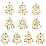 10Pcs Rack Plating Brass Micro Pave Clear Cubic Zirconia Pendants, with Jump Rings, Long-Lasting Plated, Cadmium Free & Lead Free, Star, Real 18K Gold Plated, 29x21.5x3mm, Hole: 3.2mm(ZIRC-SZ0004-19)