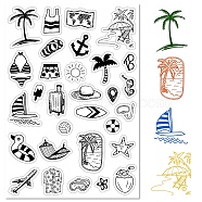 Custom PVC Plastic Clear Stamps, for DIY Scrapbooking, Photo Album Decorative, Cards Making, Stamp Sheets, Film Frame, Beach Theme Pattern, 160x110x3mm(DIY-WH0439-0021)