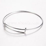 Adjustable 304 Stainless Steel Expandable Bangle Making Bangle, Stainless Steel Color, 2-1/2 inch(63~65mm)(BJEW-G482-04P)