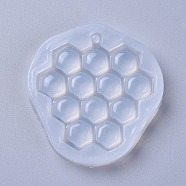 Pendant Food Grade Silicone Molds, Resin Casting Molds, For UV Resin, Epoxy Resin Jewelry Making, Grape/Honeycomb, White, 55x53x9mm, Hole: 2.5mm, Inner Diameter: 48x47mm(DIY-L026-071)
