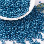 MIYUKI Round Rocailles Beads, Japanese Seed Beads, (RR4485) Duracoat Dyed Opaque Juniper Berry, 8/0, 3mm, Hole: 1mm, about 422~455pcs/bottle, 10g/bottle(SEED-JP0009-RR4485)