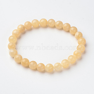 Natural Jade Round Bead Stretch Bracelets, 55mm(BJEW-L593-A05)