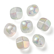 UV Plating Luminous Transparent Acrylic Beads, Glow in The Dark, Half Round, Clear AB, 19x19x15mm, Hole: 3.5mm(OACR-P010-01E)