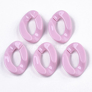 Opaque Acrylic Linking Rings, Quick Link Connectors, for Curb Chains Making, Twist, Pearl Pink, 30x21x6mm, Inner Diameter: 16x8mm(OACR-S036-001B-G08)