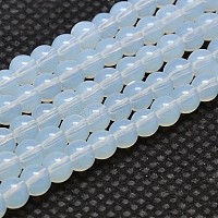 rondes perles opalite brins, AA grade, blanc, 6 mm, trou: 1 mm, environ 50 pcs / brin, {1 pouce