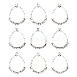 Tibetan Style Alloy Chandelier Components, teardrop, Antique Silver, 47x36mm, Hole: 1mm, 10pcs/set(TIBEP-TA0002-17AS)