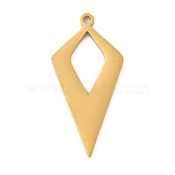 Ion Plating(IP) 304 Stainless Steel Pendants, Laser Cut, Golden, Kite, 24.5x12x1mm, Hole: 1.2mm(STAS-B056-24G-01)