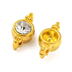 Alloy Crystal Rhinestone Connector Charms, Flat Round Links, Golden, 10.5x5.5x4mm, Hole: 1mm(RB-F035-01G)