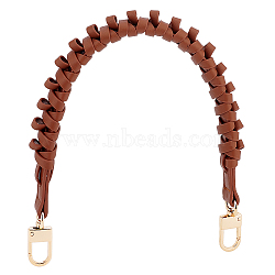 PU Leather Braided Bag Handles, with Swivel Clasp, for Bag Strap Replacement Accessories, Sienna, 44.7x2.3cm(FIND-WH0135-45E)