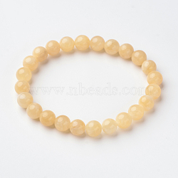 Natural Jade Round Bead Stretch Bracelets, 55mm(BJEW-L593-A05)