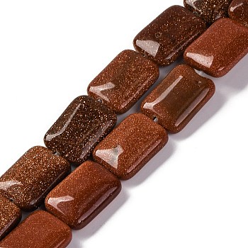 Synthetic Goldstone Beads Strands, Rectangle, 18x13.5x5.5mm, Hole: 1.2mm, about 22pcs/strand, 15.75 inch(40cm)