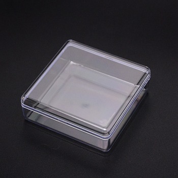 SUPERFINDINGS Square Plastic Bead Storage Containers, Clear, 8.5x8.5x3cm