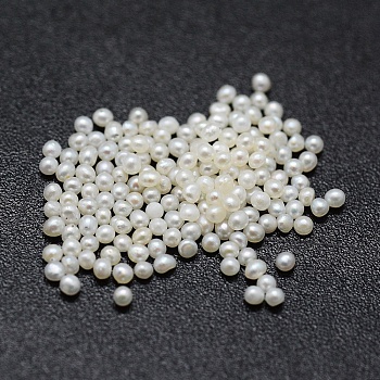 Natural Cultured Freshwater Pearl Beads, No Hole/Undrilled, Round, White, 1~1.2mm