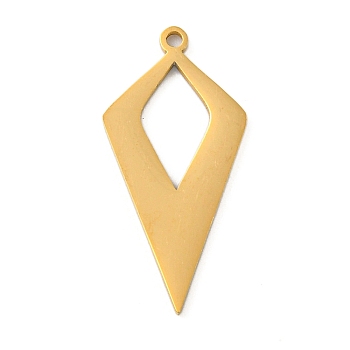 Ion Plating(IP) 304 Stainless Steel Pendants, Laser Cut, Golden, Kite, 24.5x12x1mm, Hole: 1.2mm